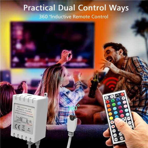 Led Lights for Bedroom 25ft RGB 5050 Led Strip Lights Color Changing Kit - Picture 4 of 7